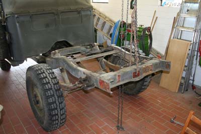 Leiterrahmen mit Hinterachse