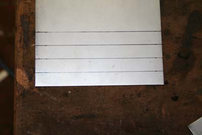 15mm Breite Streifen angezeichnet